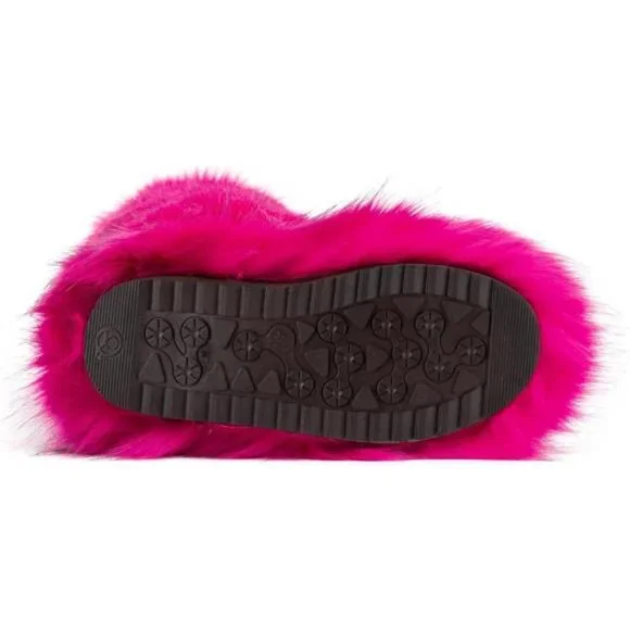 Women's Faux Fur Boots Knee-High Furry Snow Boots Fluffy Warm Winter Boots - Picture 4 of 7